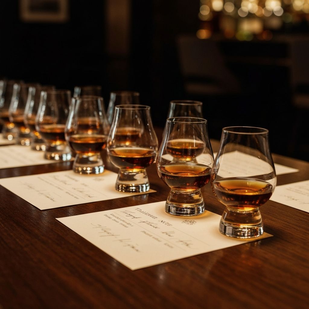 Profesjonalna degustacja whisky z kieliszkami Glencairn